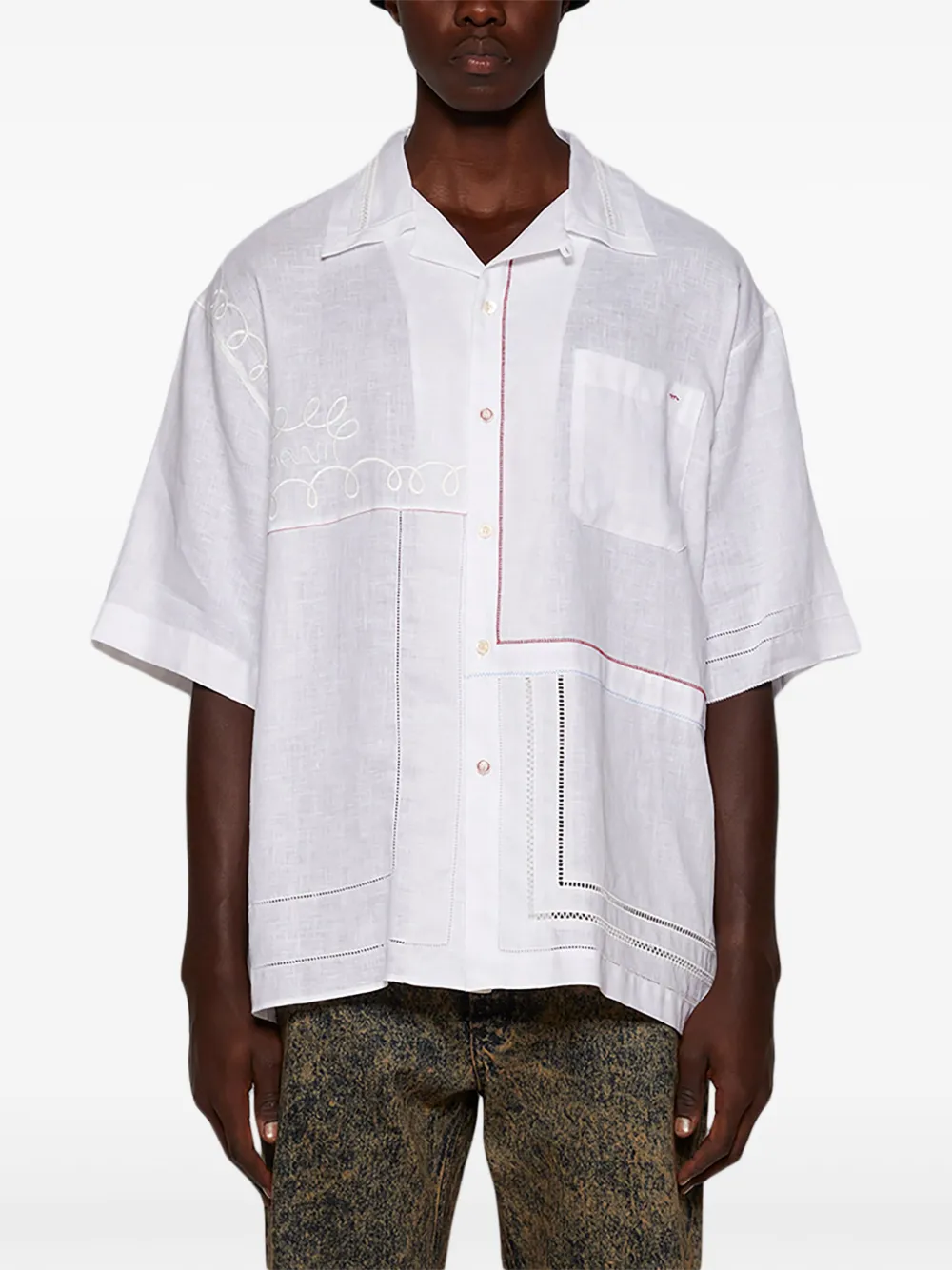 Marni Patchwork Shirt In White