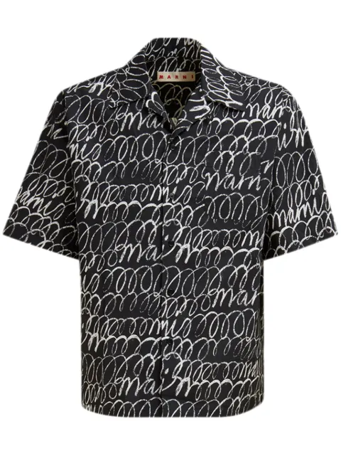 Marni camisa con estampado gráfico