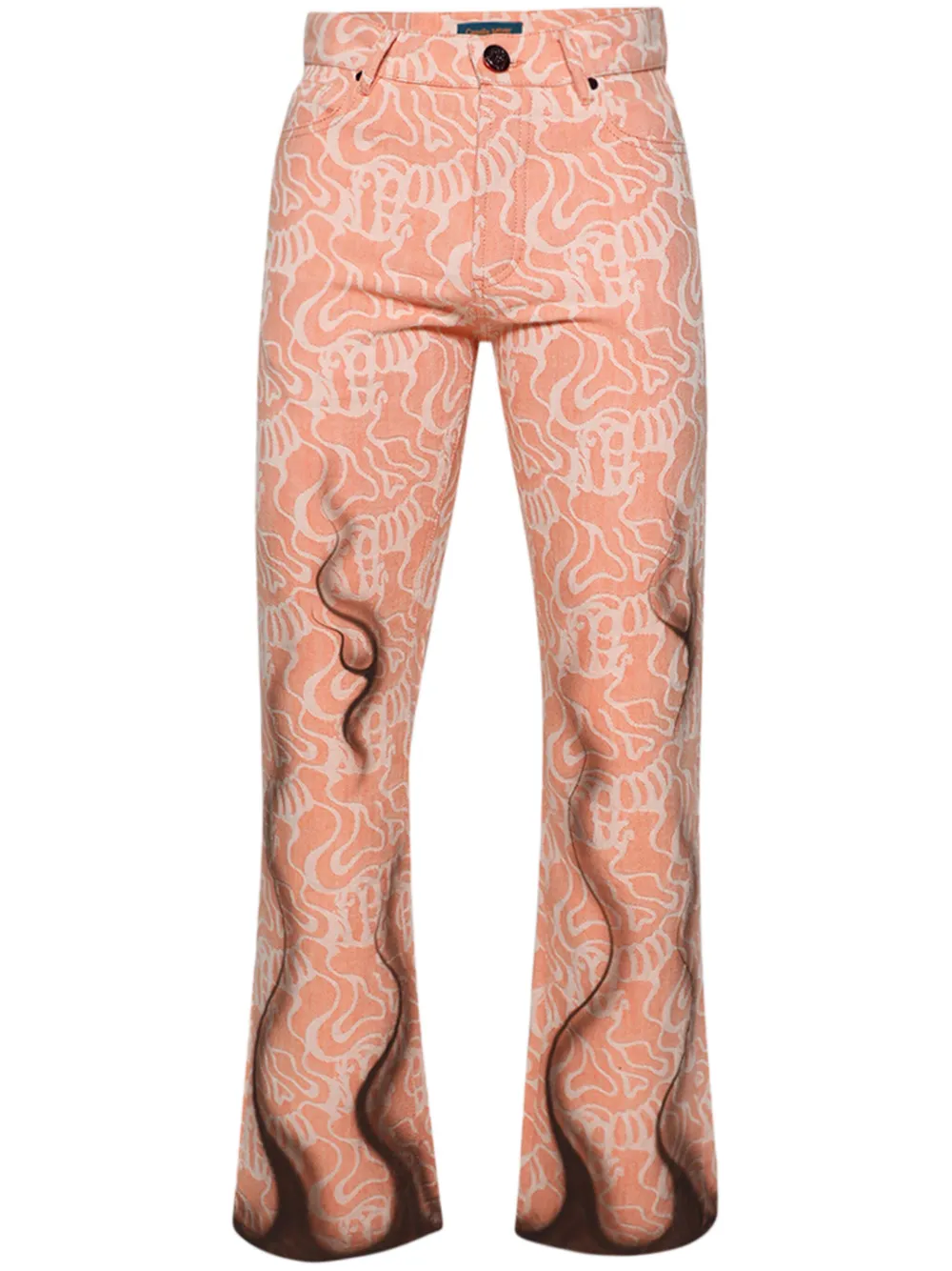 Casella Meyer Flames jacquard trousers | Orange | Image 1
