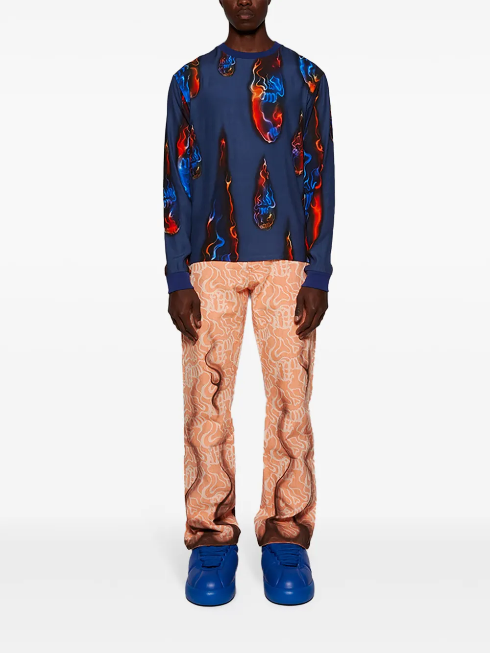 Casella Meyer Flames broek met jacquard - Oranje