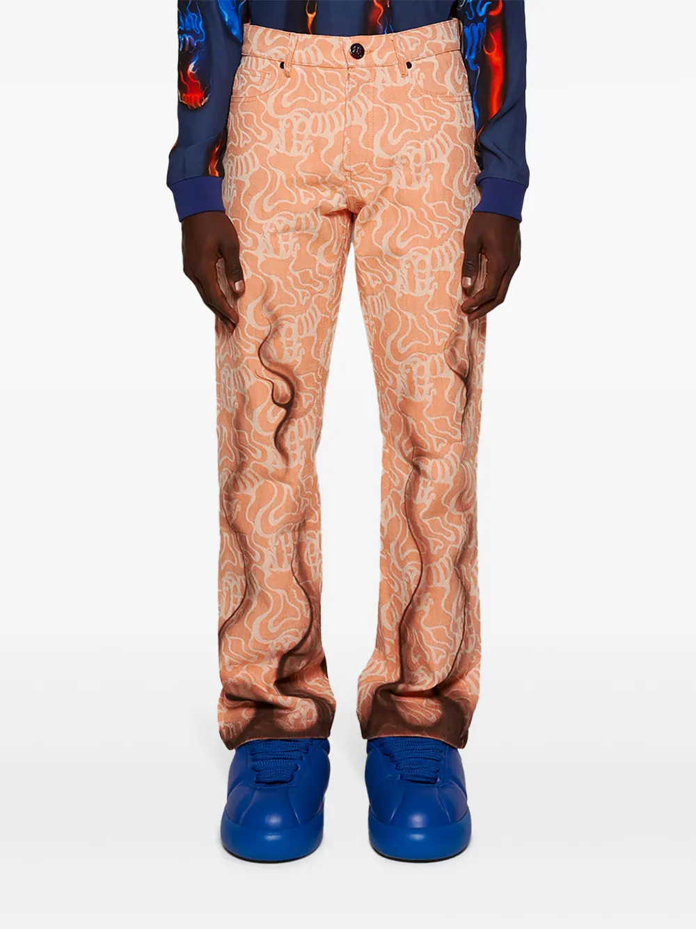 Casella Meyer Flames Jacquard Trousers - Orange 