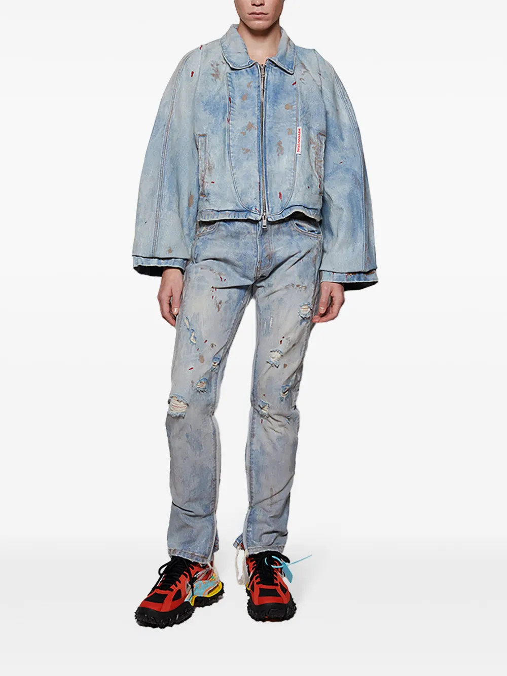 RRR123 Painted Rose Trucker 3 jacket | Denim Jackets | Image 2
