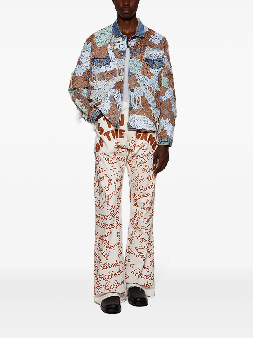 EARTHLING VIP Student flared jeans - Wit