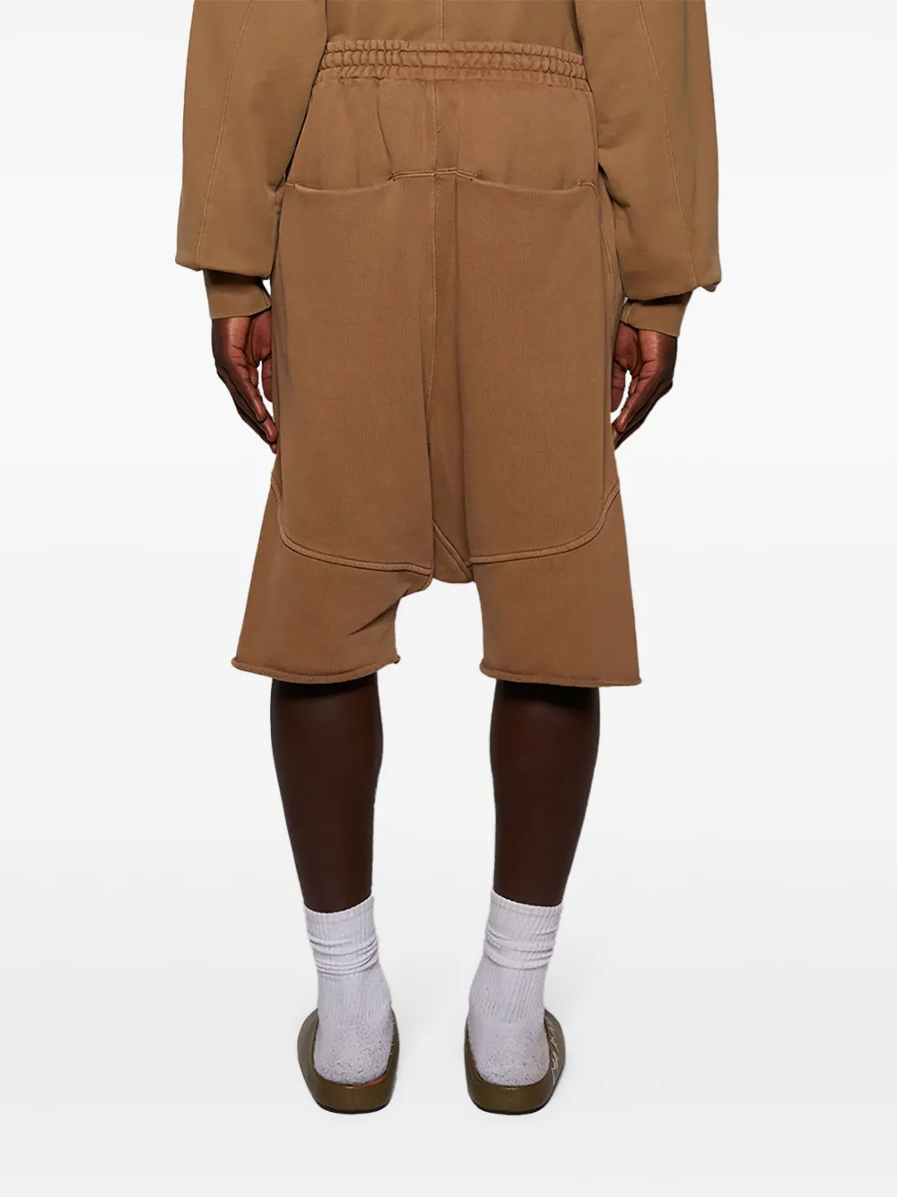 ENTIRE STUDIOS Heavy Drop katoenen shorts Bruin