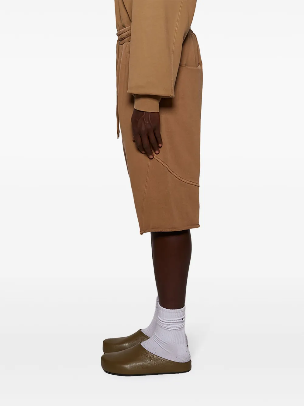 ENTIRE STUDIOS Heavy Drop katoenen shorts Bruin