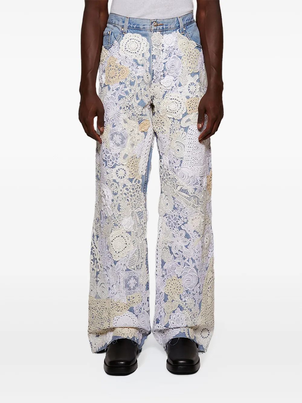 EARTHLING VIP Poetic Lust jeans met wijde pijpen Blauw