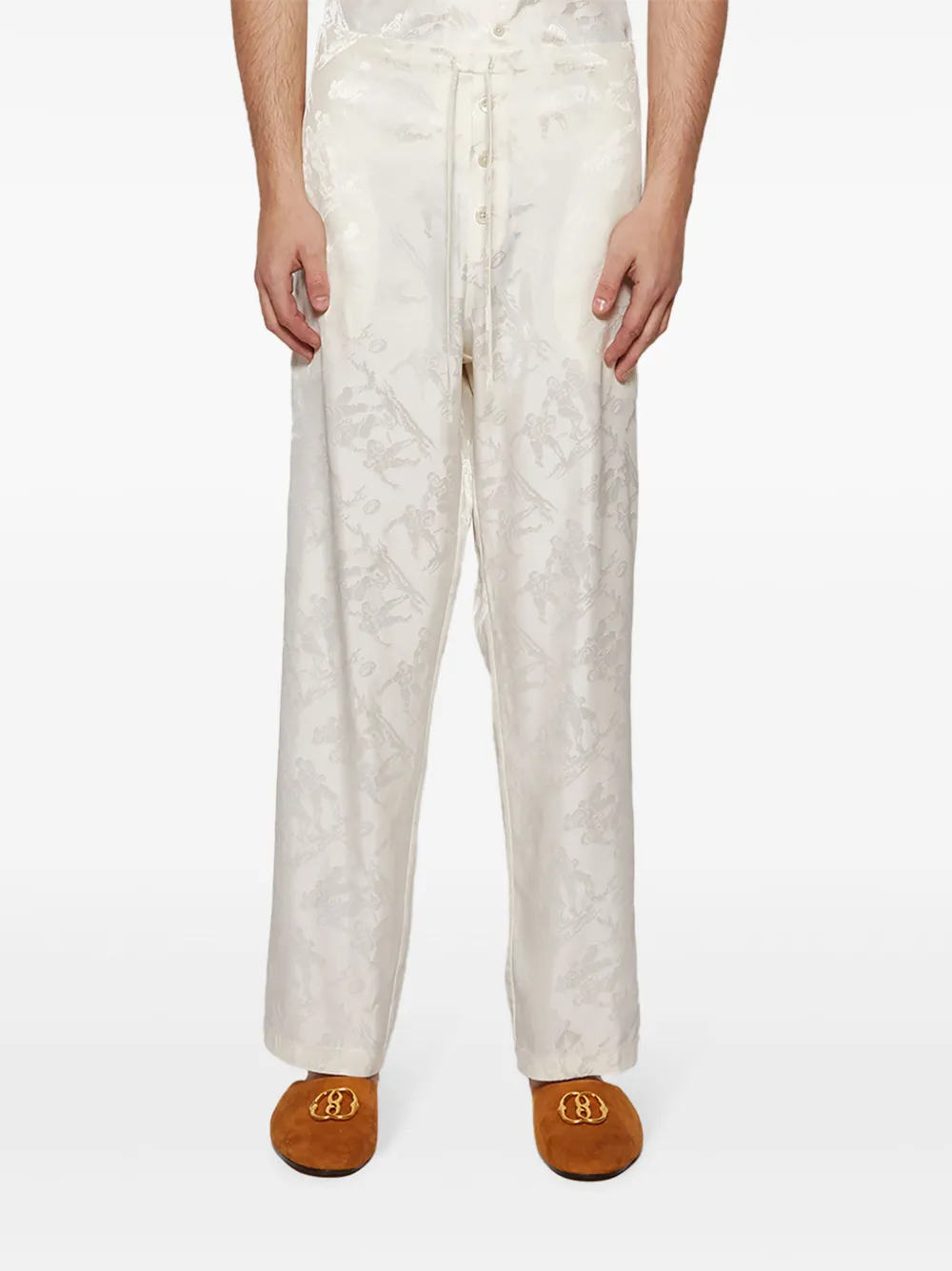 Bode Jacquard Pajama Trousers In Multi