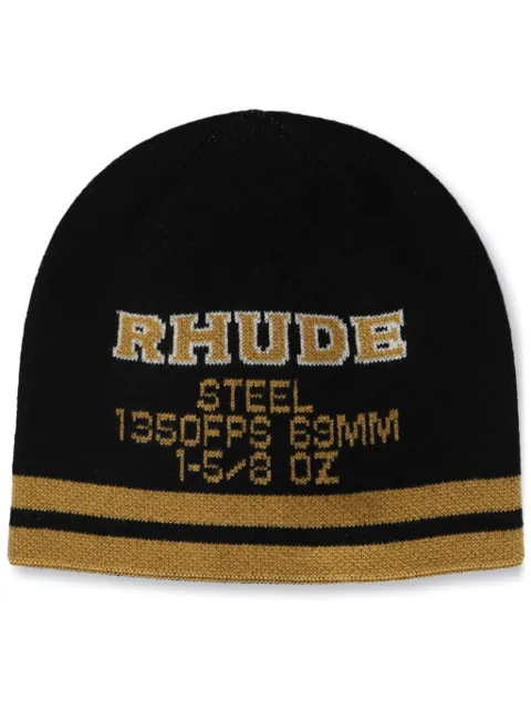 RHUDE gorro tejido con logo en intarsia