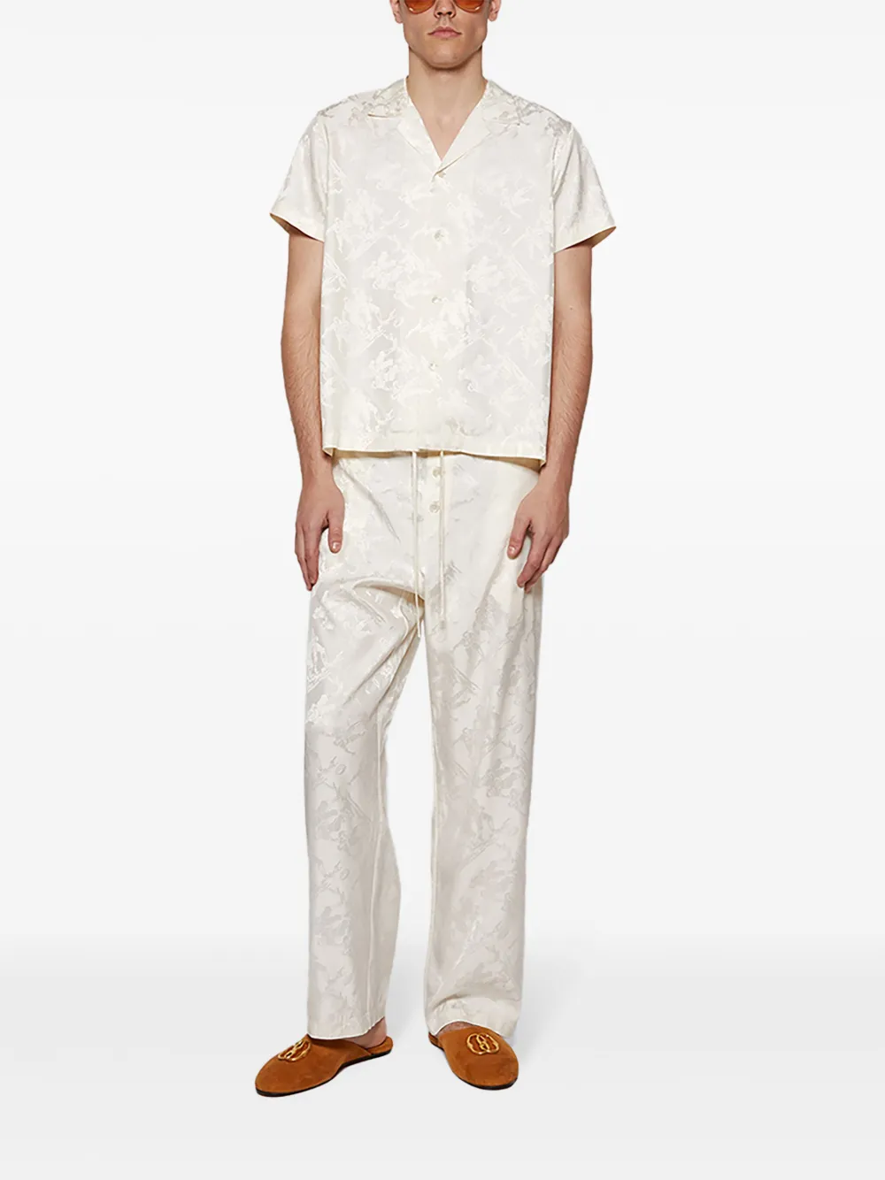 BODE Overhemd met jacquard - Wit