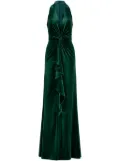 Tadashi Shoji Cider Twist-Drape velvet gown - Green