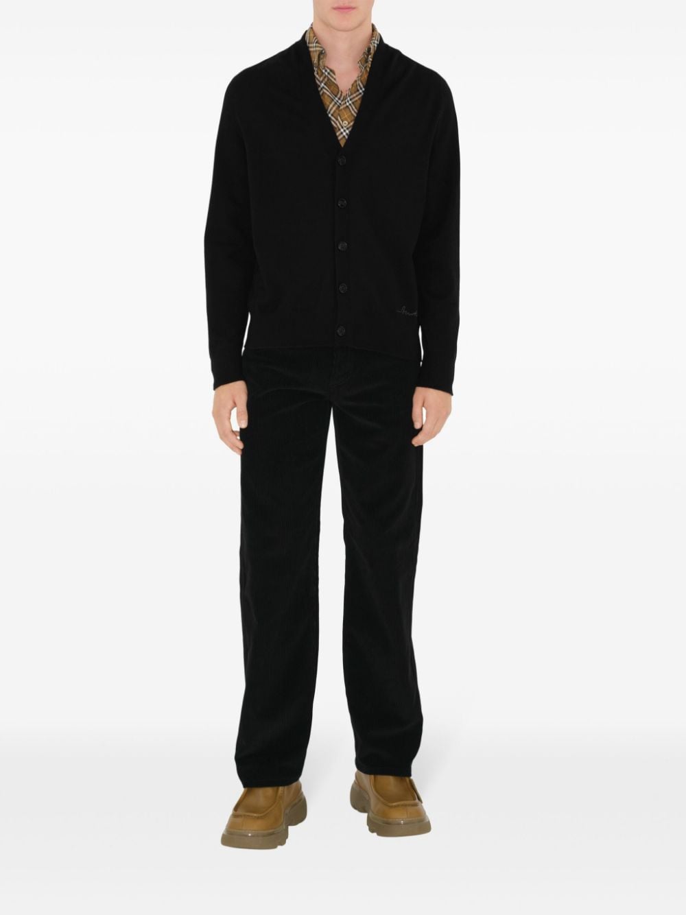 Burberry button-up cardigan - Zwart