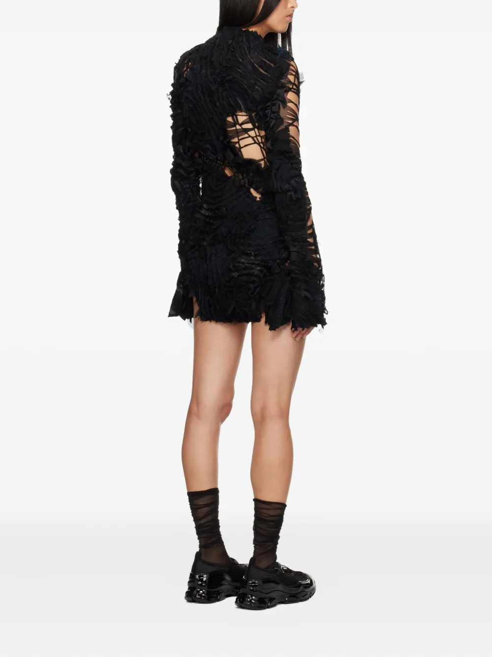 Collina Strada Asymmetrische jurk met ruches Zwart