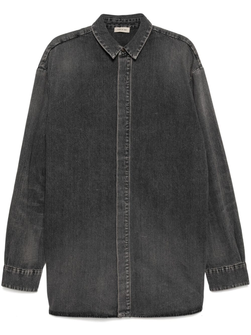 Shop Fear Of God Denim Shirt In Black