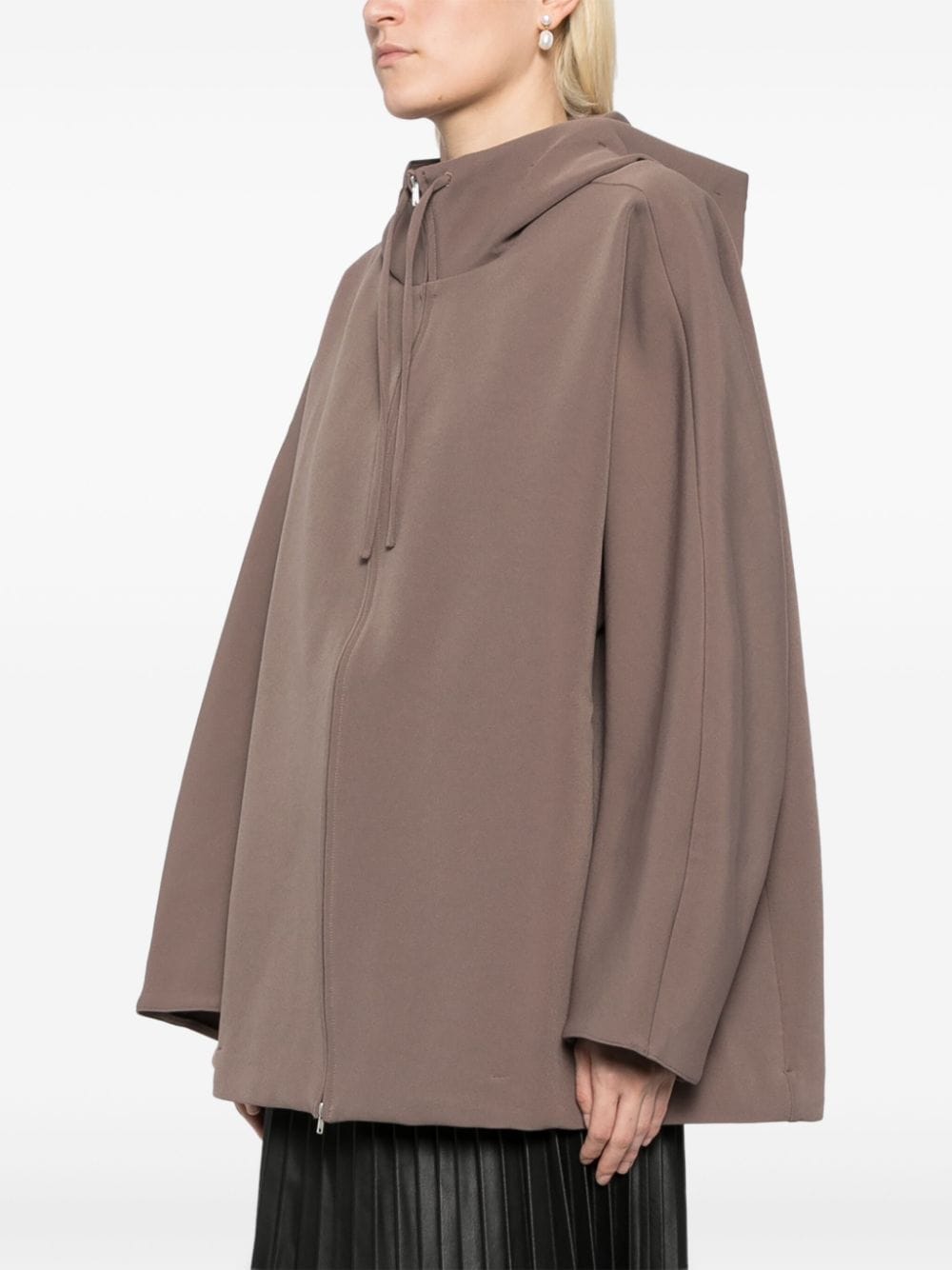 Shop Jnby Hooded Oversized Jacket In Brown