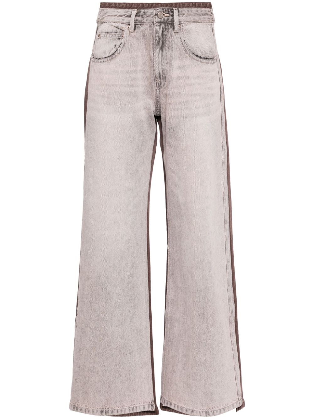 Shop Jnby Retro Wide Leg Jeans In Neutrals