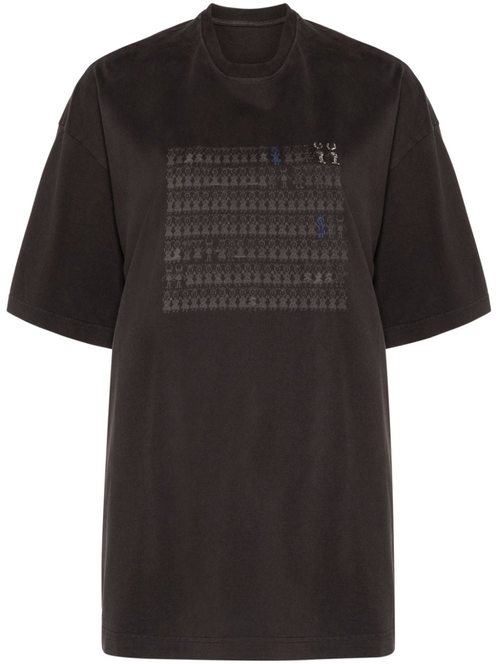 Shop Jnby Beadwork Printed T-shirt In Grey