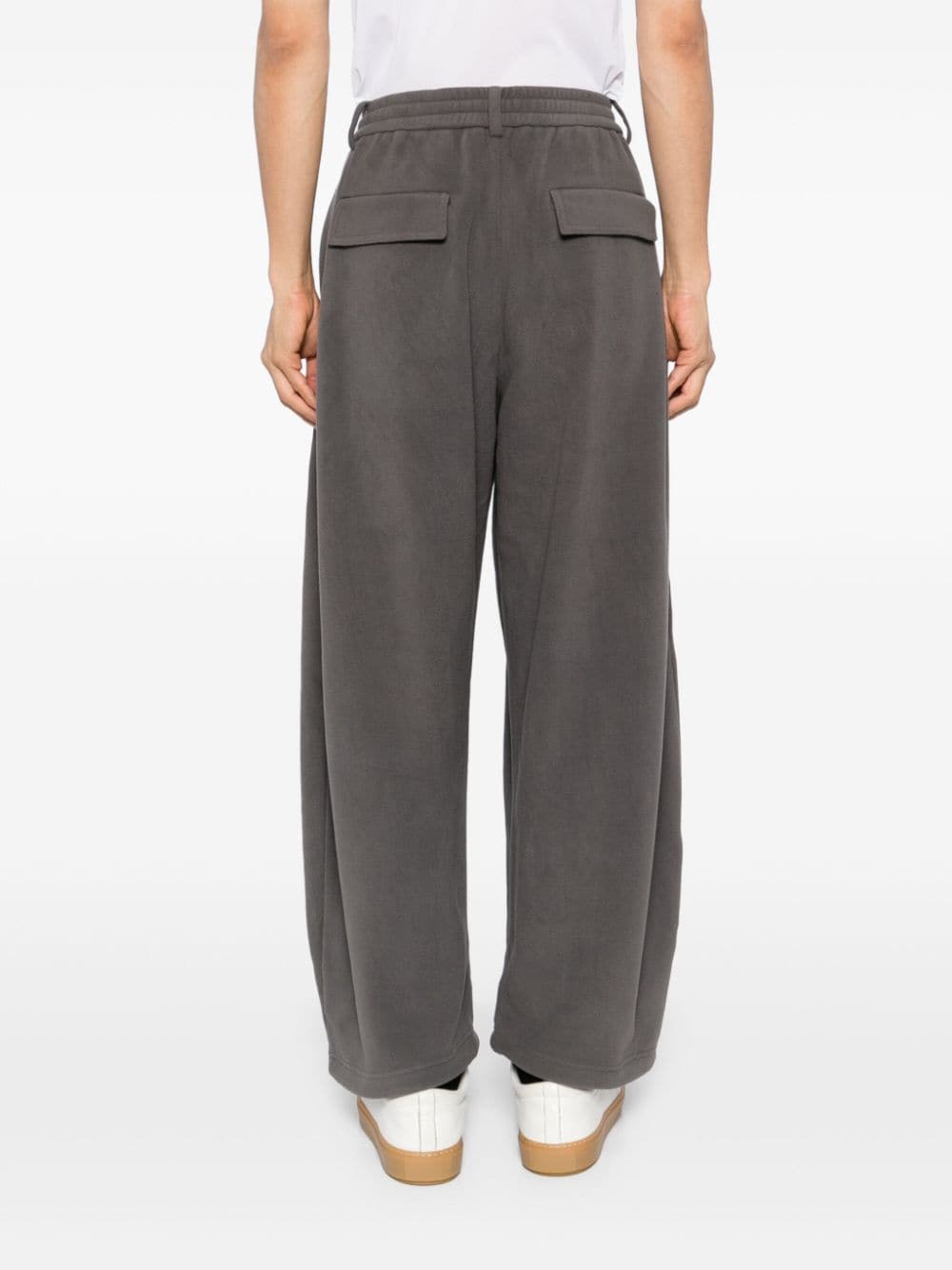 Shop Croquis Fleece Tapered Trousers In Grey