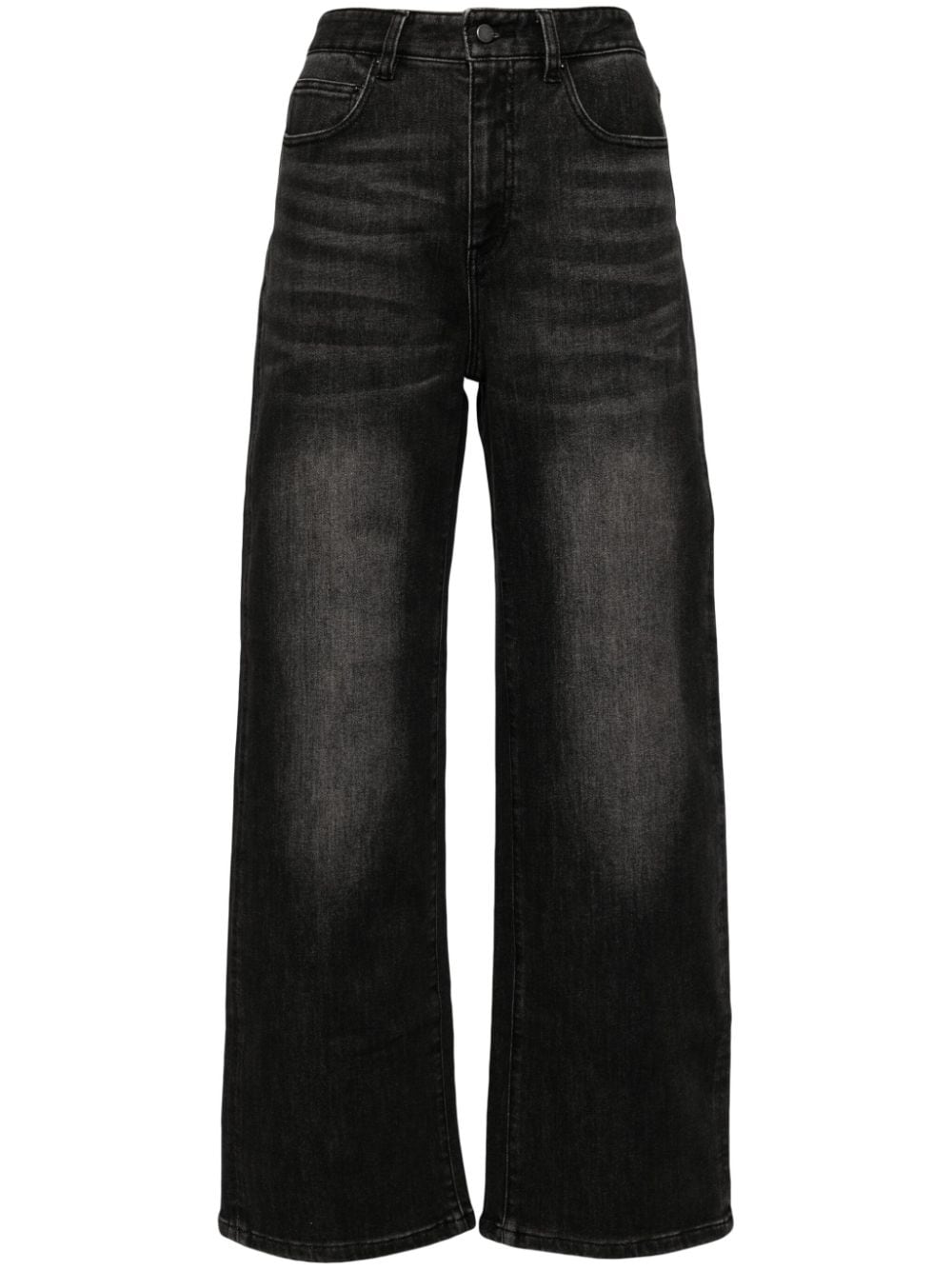 Shop Jnby Straight Leg Losse Jeans In Black