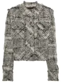 JNBY crystal embellishment tweed jacket - Neutrals