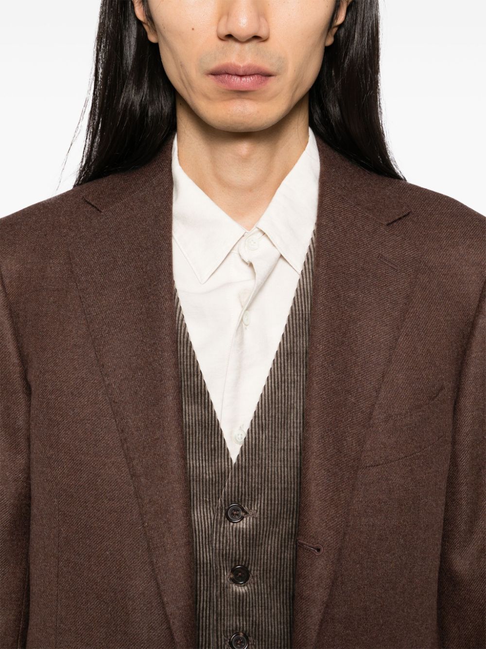 Shop Man On The Boon. Notched Lapel Single-breasted Blazer In Brown