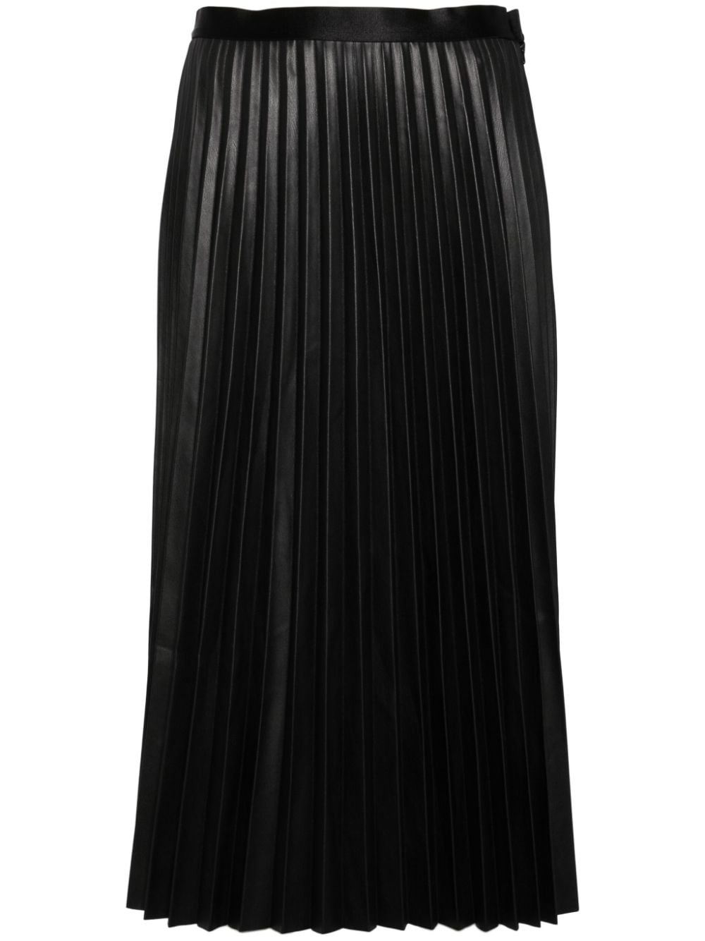 Shop Jnby Faux Leather Pleated Skirt In Black