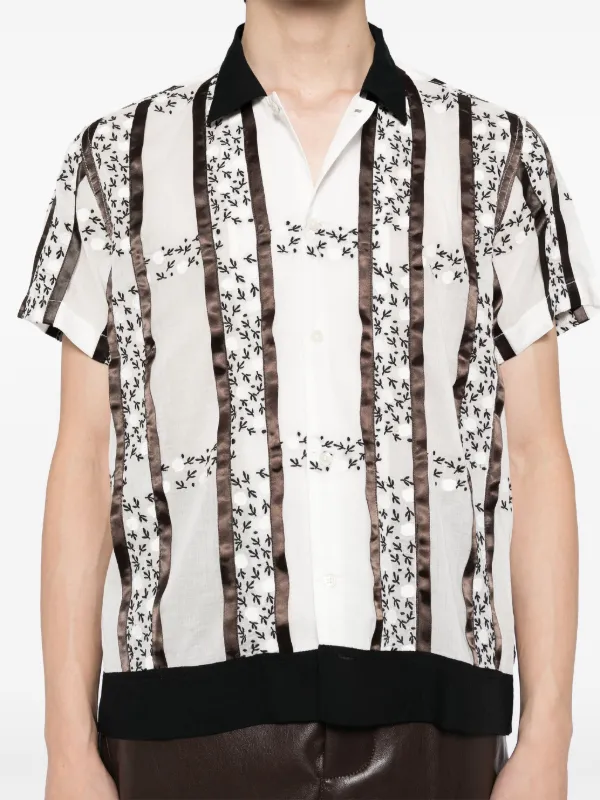 BODE Lattice Sprig short-sleeved Shirt | White | FARFETCH