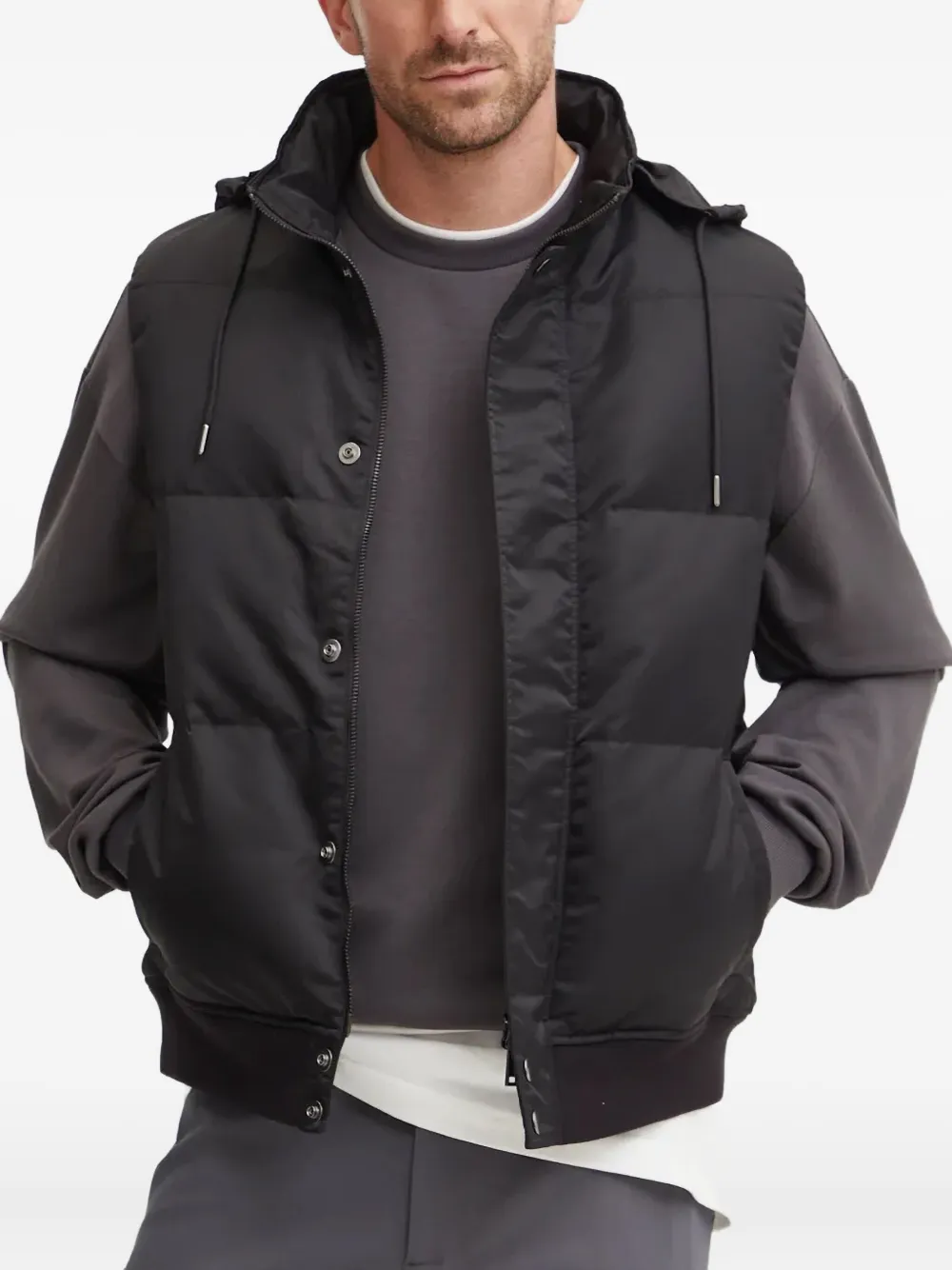 Theory hooded zip-up gilet | Black | Image 1