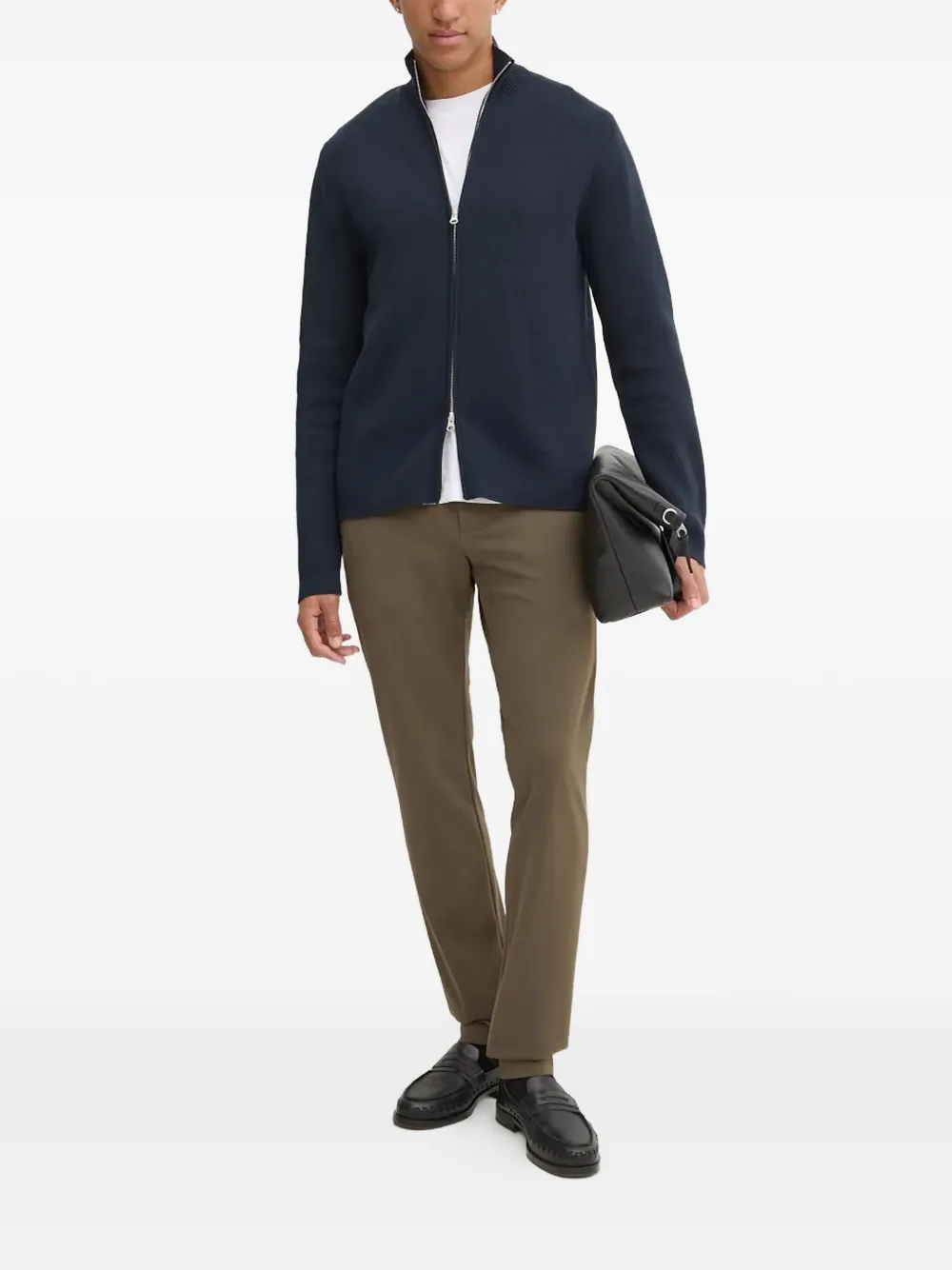 Theory Broek met knoopsluiting Groen