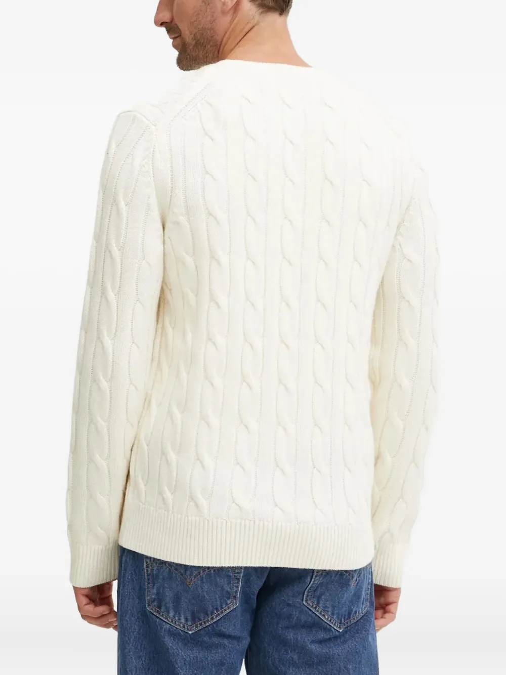 Theory Kabelgebreide trui Wit