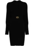 TWINSET belted ribbed-knit mini dress - Black