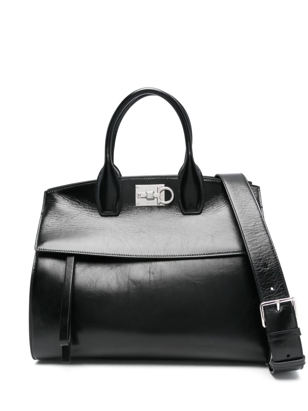 Ferragamo Studio Soft geweven shopper Zwart