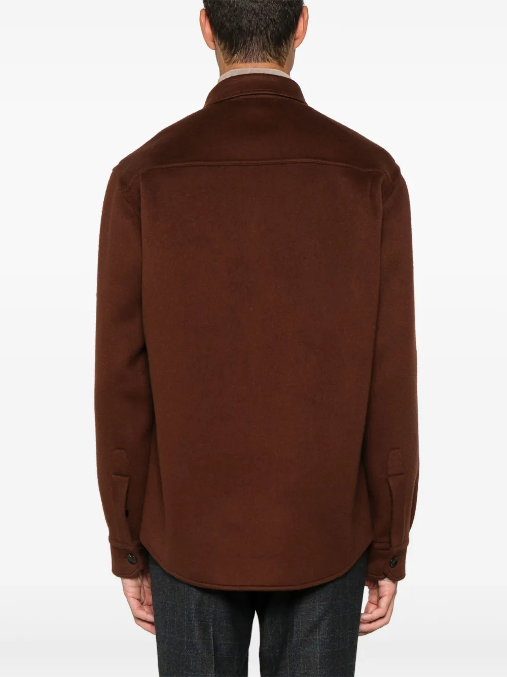 Brioni Geborsteld overhemd Bruin