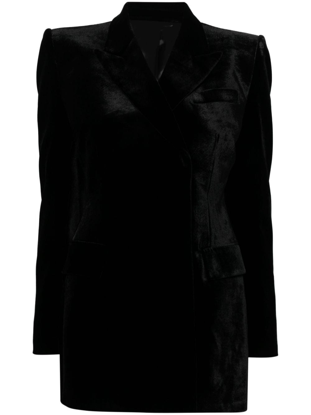 Shop Juunj Double-breasted Blazer In Black