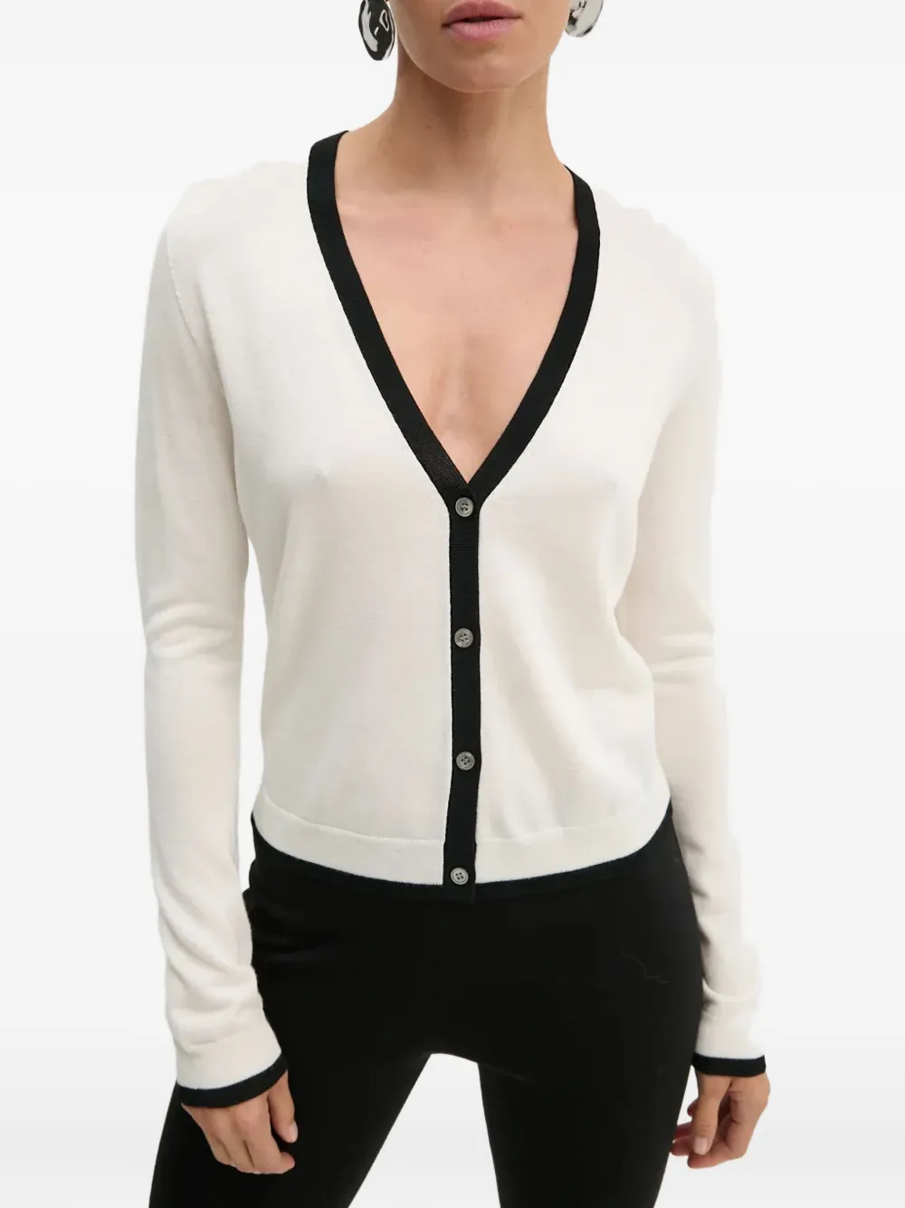 Theory trim button cardigan | blanc | Image 1