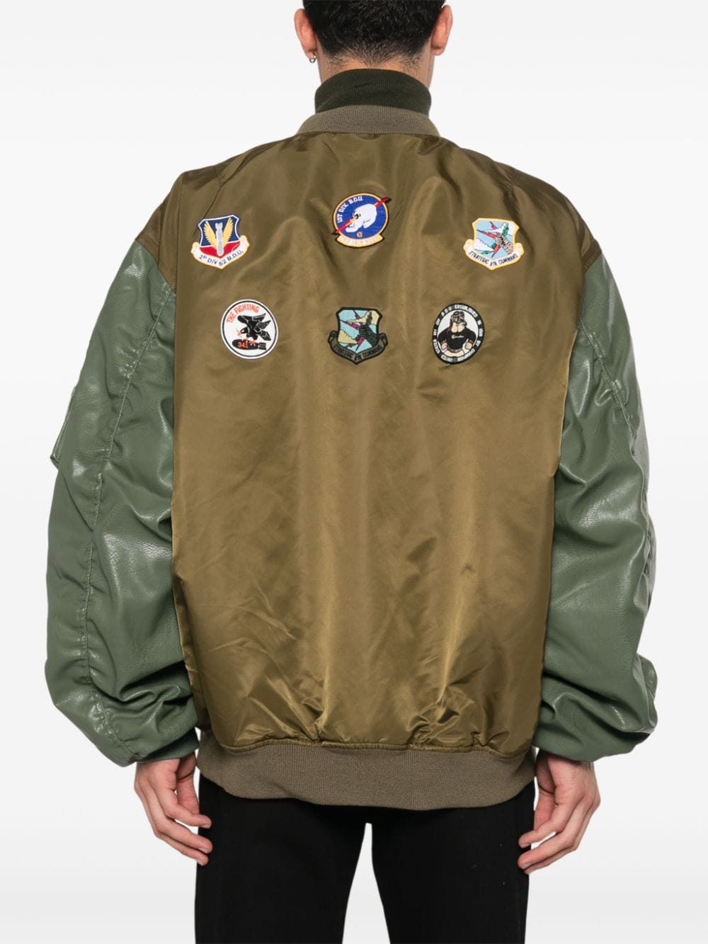 Shop Champion Panelled Bomber Jacket In Grün