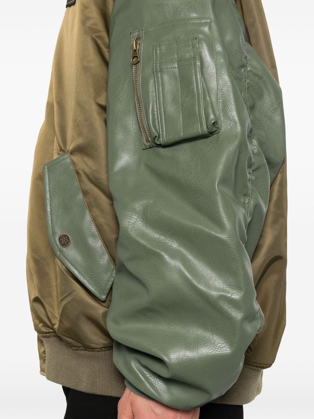 Shop Champion Panelled Bomber Jacket In Grün