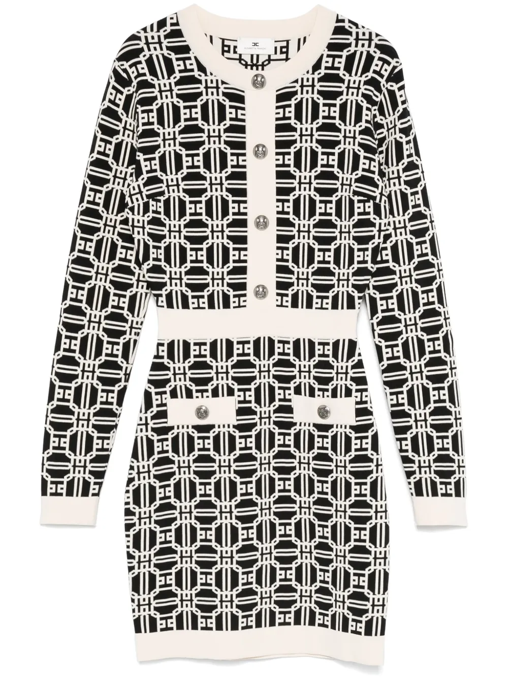 logo-jacquard mini dress