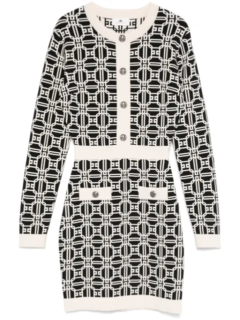 Elisabetta Franchi logo-jacquard mini dress