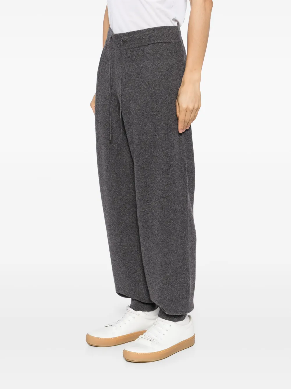 Man On The Boon. Knitted Track Pants In Grey