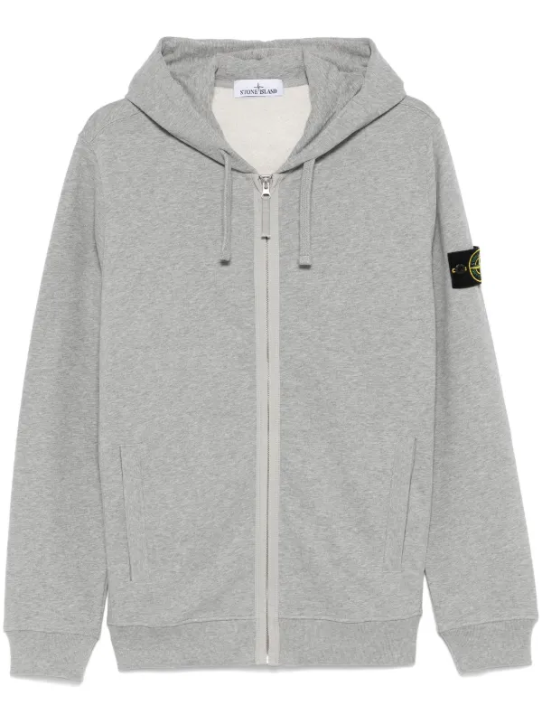 Stone island grey zip hoodie new arrivals