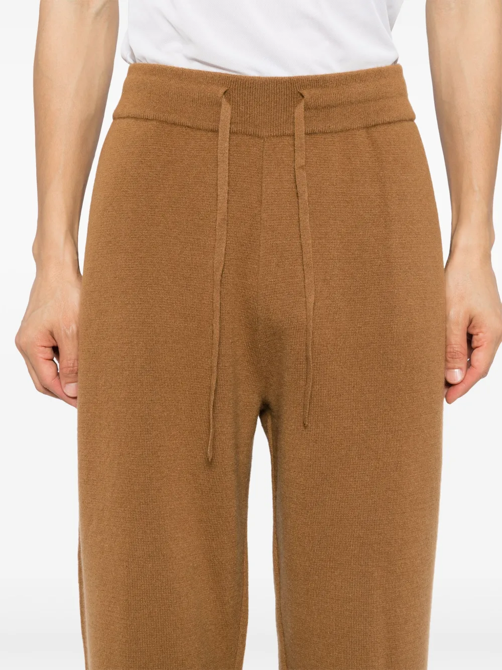 Man On The Boon. Knitted Track Pants In Brown