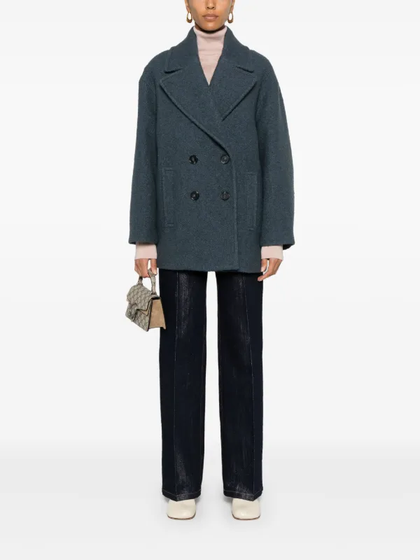 Coat Cappotto Blu Patrizia Pepe Cappotti Patrizia Pepe In Lana Blu