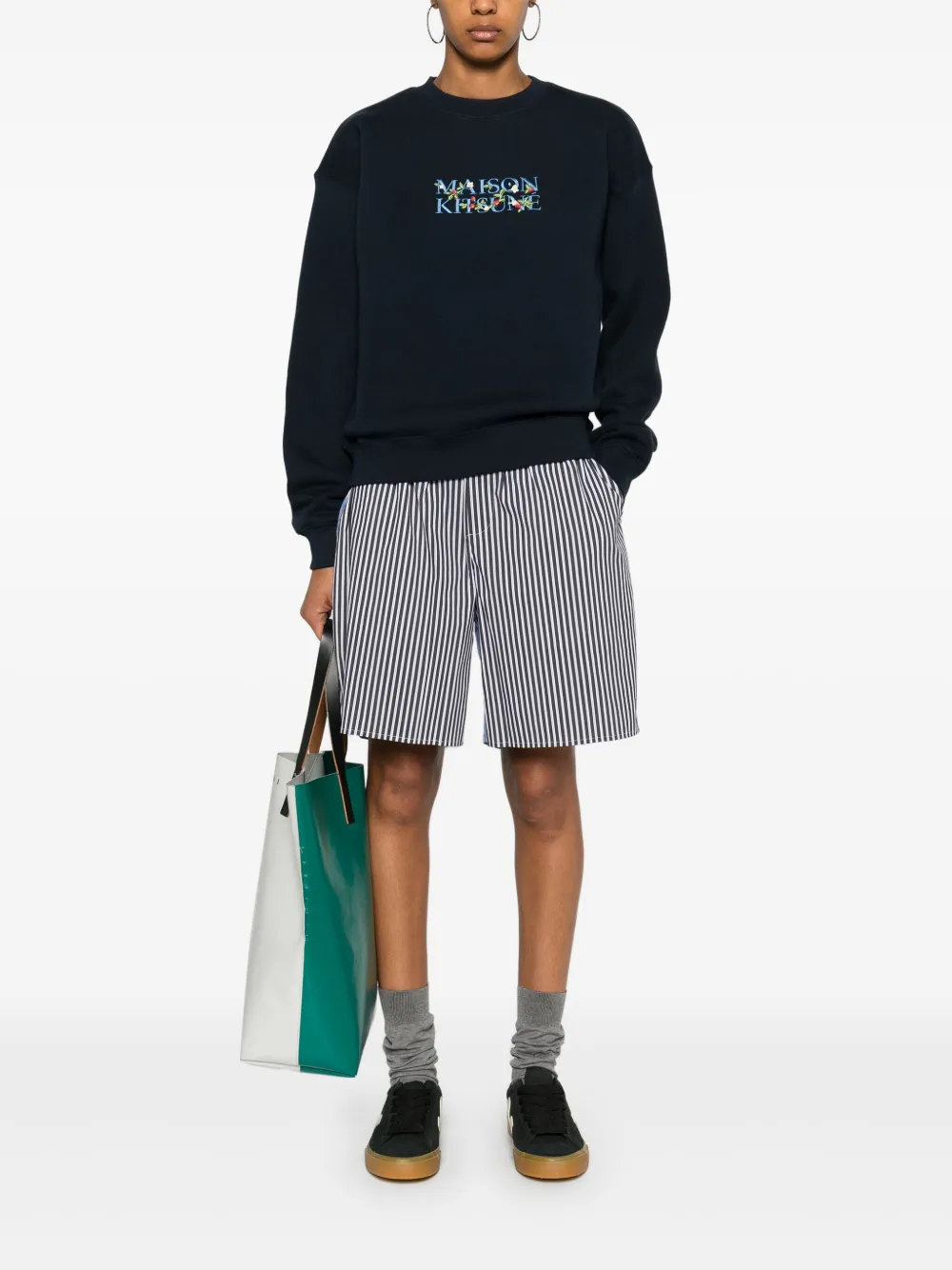 Maison Kitsuné Sweater met print - Blauw