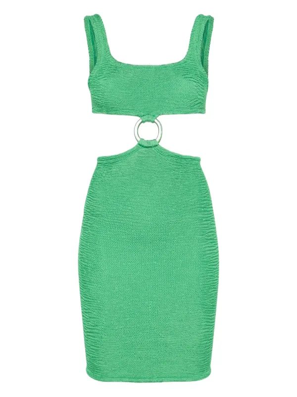 Paramidonna Shirred Midi Dress - Green