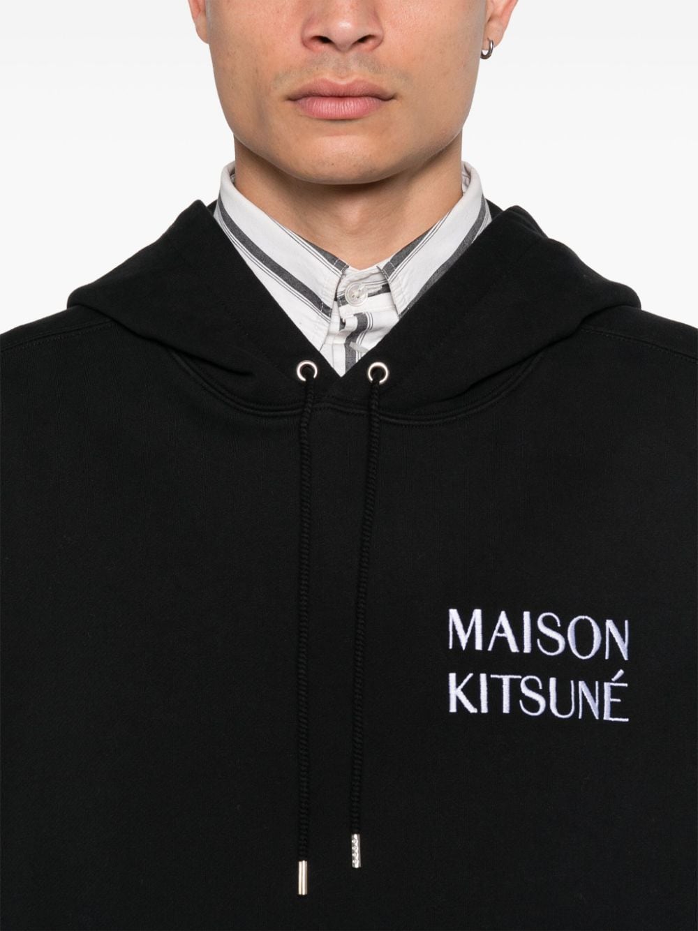 Shop Maison Kitsuné Waterfall-print Hoodie In Schwarz