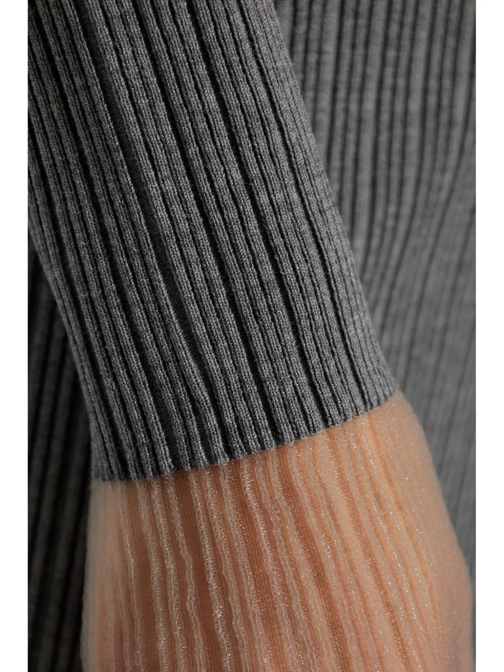 Sportmax Gelaagde geribbelde midi-jurk Grijs