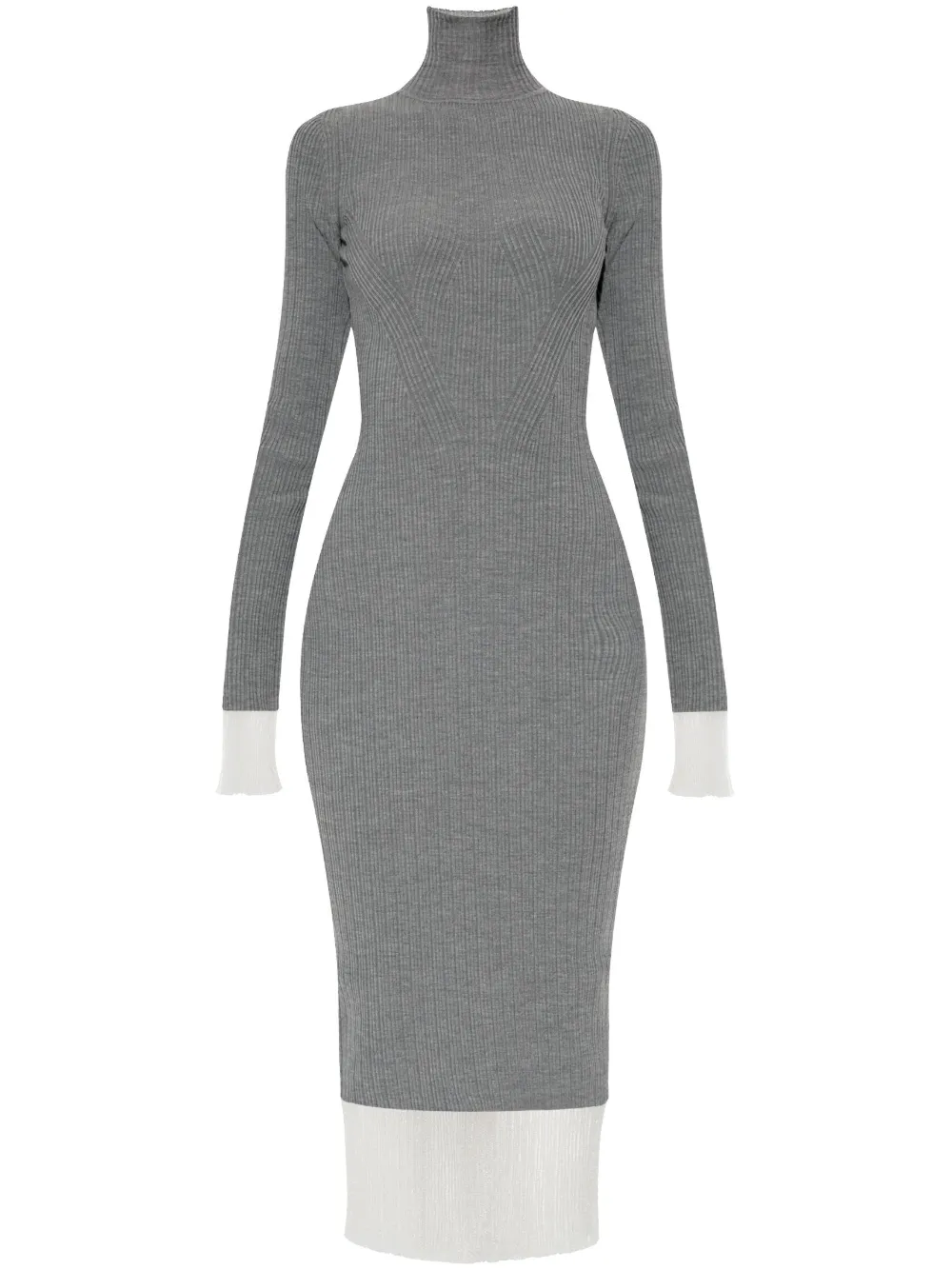 Sportmax layered ribbed midi dress | Grey | Image 1