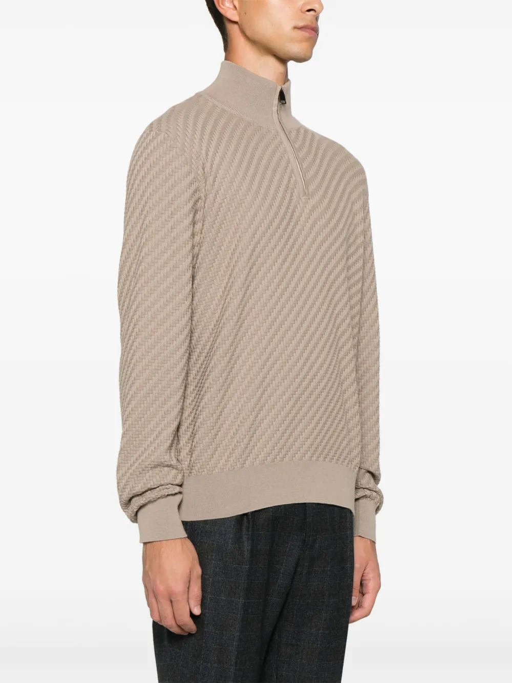 Brioni Top met textuur Beige