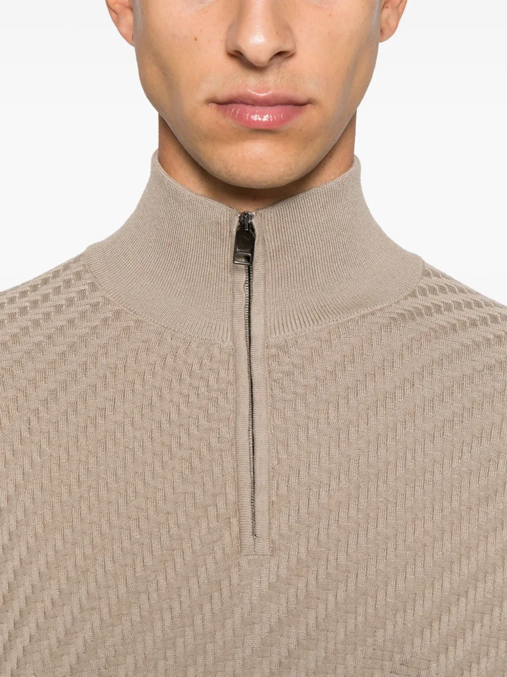 Brioni Top met textuur Beige