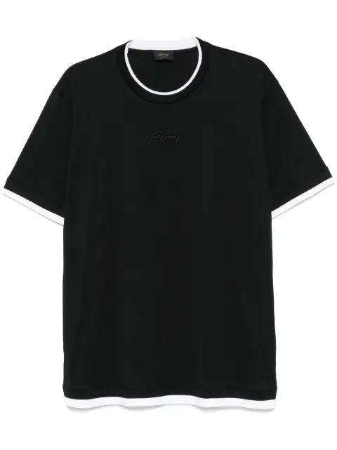 Brioni logo-embroidered T-shirt